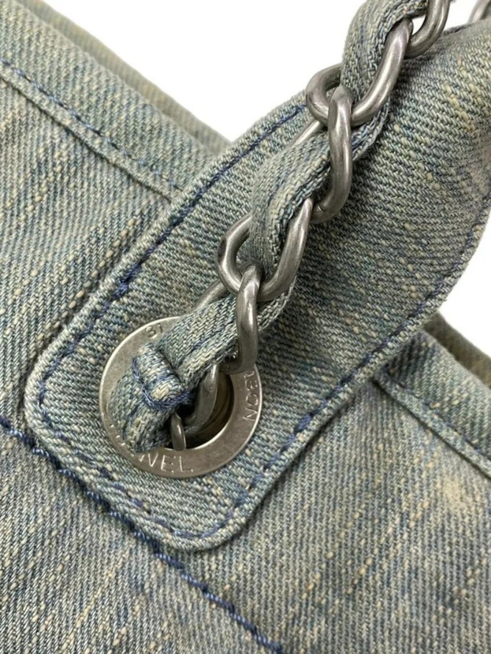 CHANEL Deauville Line A66941 Light Blue Denim Tote Bag - Picture 10 of 16